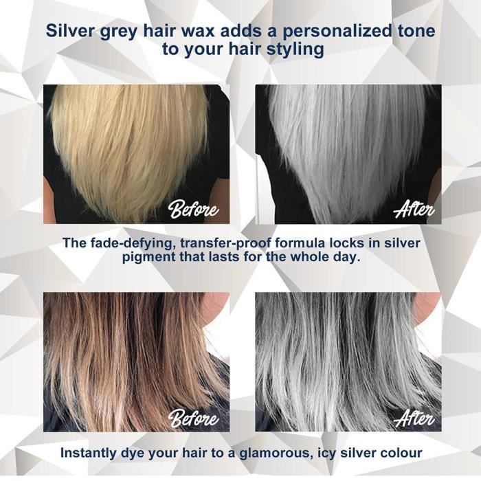 Cire Coloration Gris Temporaire Sevich 120g - Gel Teinture Cheveux & Barbe, Vegan, Sans Parfum