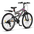 Licorne Bike Vélo VTT 26" Premium Vélo [26, Anthracite/Rose]-3