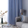 1pc rideau évidé mode occultant élégant de fenêtre pour la maison salon chambre - bleu (250x100cm,  RIDEAU - DOUBLE RIDEAUX-3
