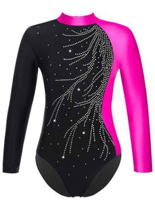 Justaucorps De Danse Femme Manches Longues Strass – Gymnastique – Neuf