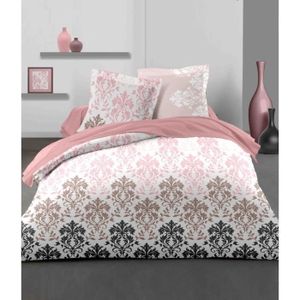 Douceur D'Intérieur Moonlight – Parure Letto 2 Pezzi 140x200 Cm, Rosa, 100% Cotone Con Stampa Fosforescente, Chiusura A Bottone