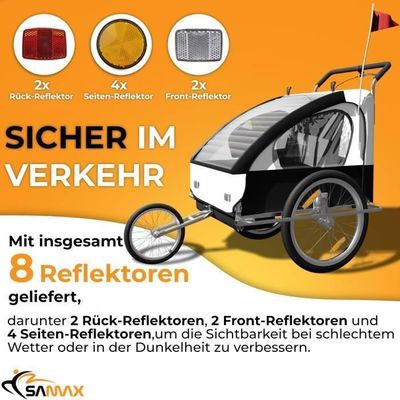 Remorque Vélo 2 En 1 - 40 Kg Max, Pneus 40 Cm, Cadre Fer, Housse Oxford Imperméable