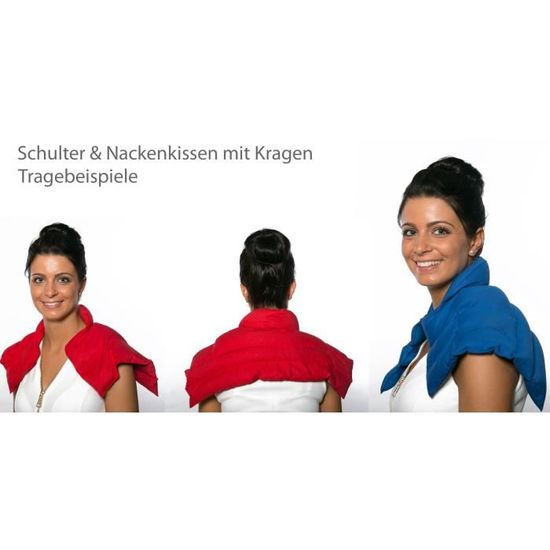 rouge avec des coeurs l coussin thermique Coussin /à graines Coussin /épaules et nuque avec col aux graines de colza