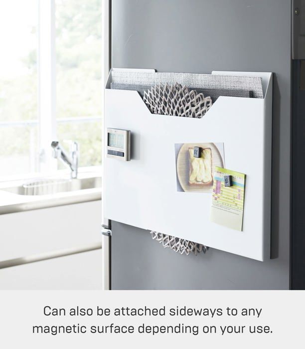 Yamazaki - Lot De 2 Clips Mural Magnétiques Blancs - Support Pour Gants De Cuisine, Torchons - Rangement Cuisine Astucieux - 4