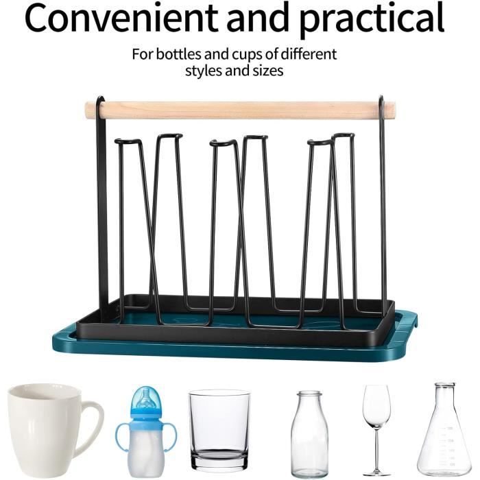 Égouttoir à Bouteilles Et Verres En Acier Inoxydable – Gain De Place, Rangement Biberons, Tasses, 28.8x10.8x15 Cm