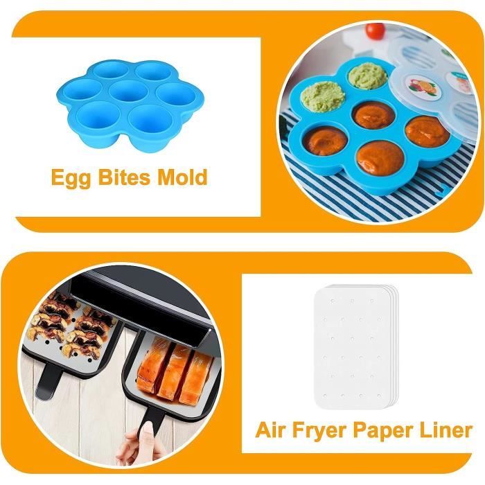 Double Air Fryer Accessoires Pour Foodi Dz201 Dz401 Silicone Cuisson Gâteau  Moule Rectangulaire Pain Pan Muffin Cupcake