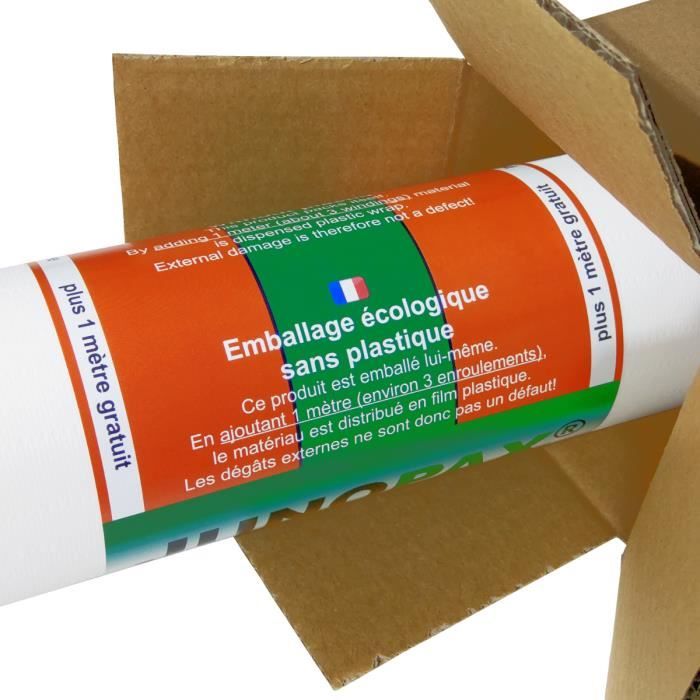 JUNOPAX Nappe En Papier 50m X 1,00m Blanc, étanche – Essuyage Humide