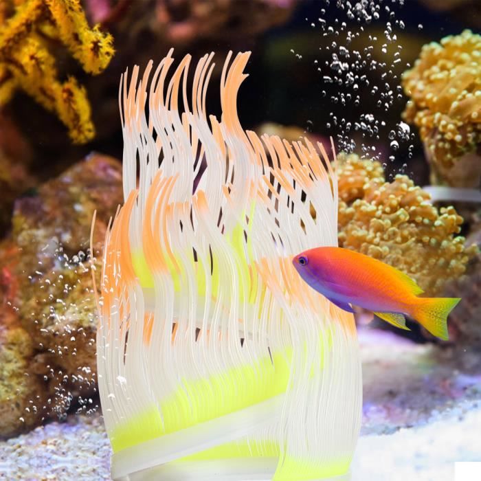 XUY-Aquarium Fish Tank Artificielle Silicone Corail Mer Anémone