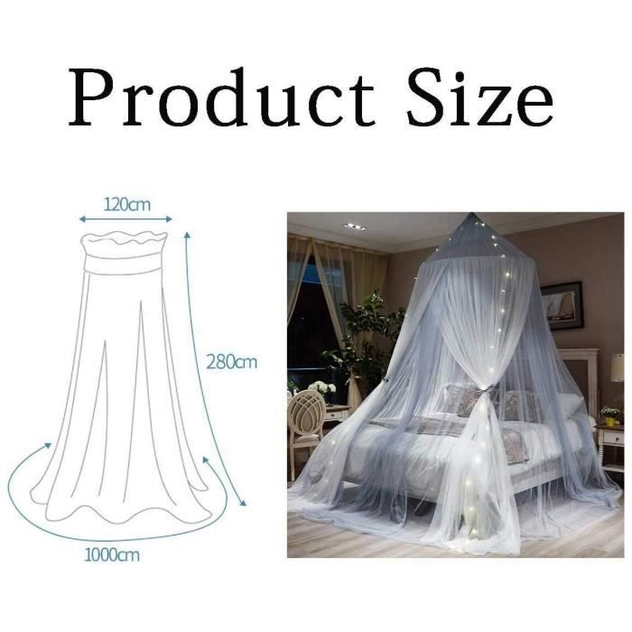 Ciel De Lit Baldaquin Pour Enfant - Moustiquaire Polyester Bleu Nordique, Hauteur 250 Cm - Pour Lit, Coin Lecture, Jeu