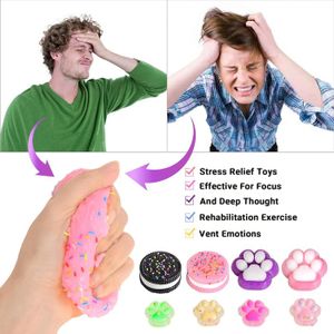 LTFIOON Lot De 6 Pattes De Chat Squishy Mochi - Jouet Anti-Stress Sensoriel En Silicone Pour Enfants Et Adultes