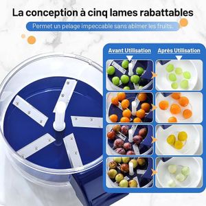 Éplucheur Automatique Sans Fil - Machine à éplucher Ail, Raisins, Pommes De Terre - Grande Capacité, Facile à Nettoyer