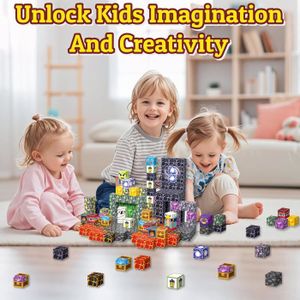 Jeu Magnétique Enfant 3 Ans Blocs Magnétiques Uiczdry 128 Pièces - Construction 3D STEM - Jeu Montessori 3 Ans Stem Building Mine Magnet World Jeu Magnétique Enfant 3 Ans Blocs Magnétiques Uiczdry 128 Pièces - Construction 3D STEM - Jeu Montessori 3 Ans Stem Building Mine Magnet World