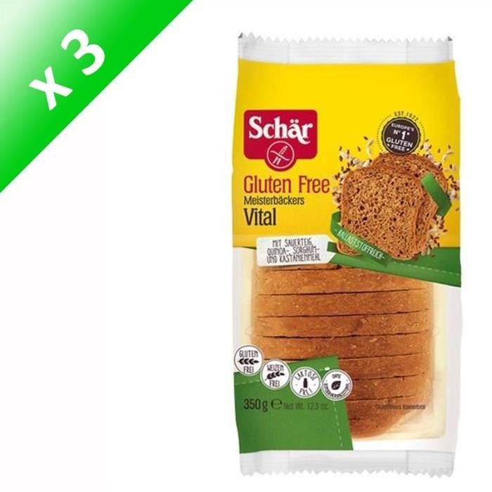 SCHAR Pain Vital de Maître Boulanger Sans Gluten - 350 g x3