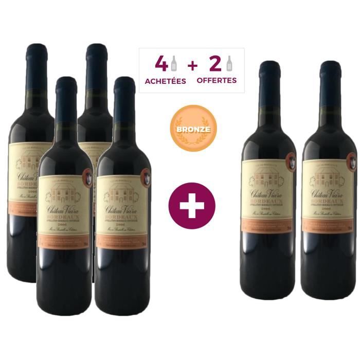 4 ACHETEES = 2 OFFERTES - Château Vieira 2006 Bordeaux - Vin rouge de Bordeaux