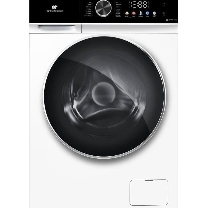 Lave linge séchant CONTINENTAL EDISON CELS106W 10kg / 6kg Moteur induction directe 60 cm 1200 trsmin