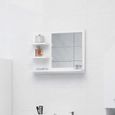 336Magasin•)Miroir de salle de bain esthétiquement|Miroir Style Moderne Salon Chambre Blanc brillant 60x10,5x45 cm Miroir Lumineux S-0