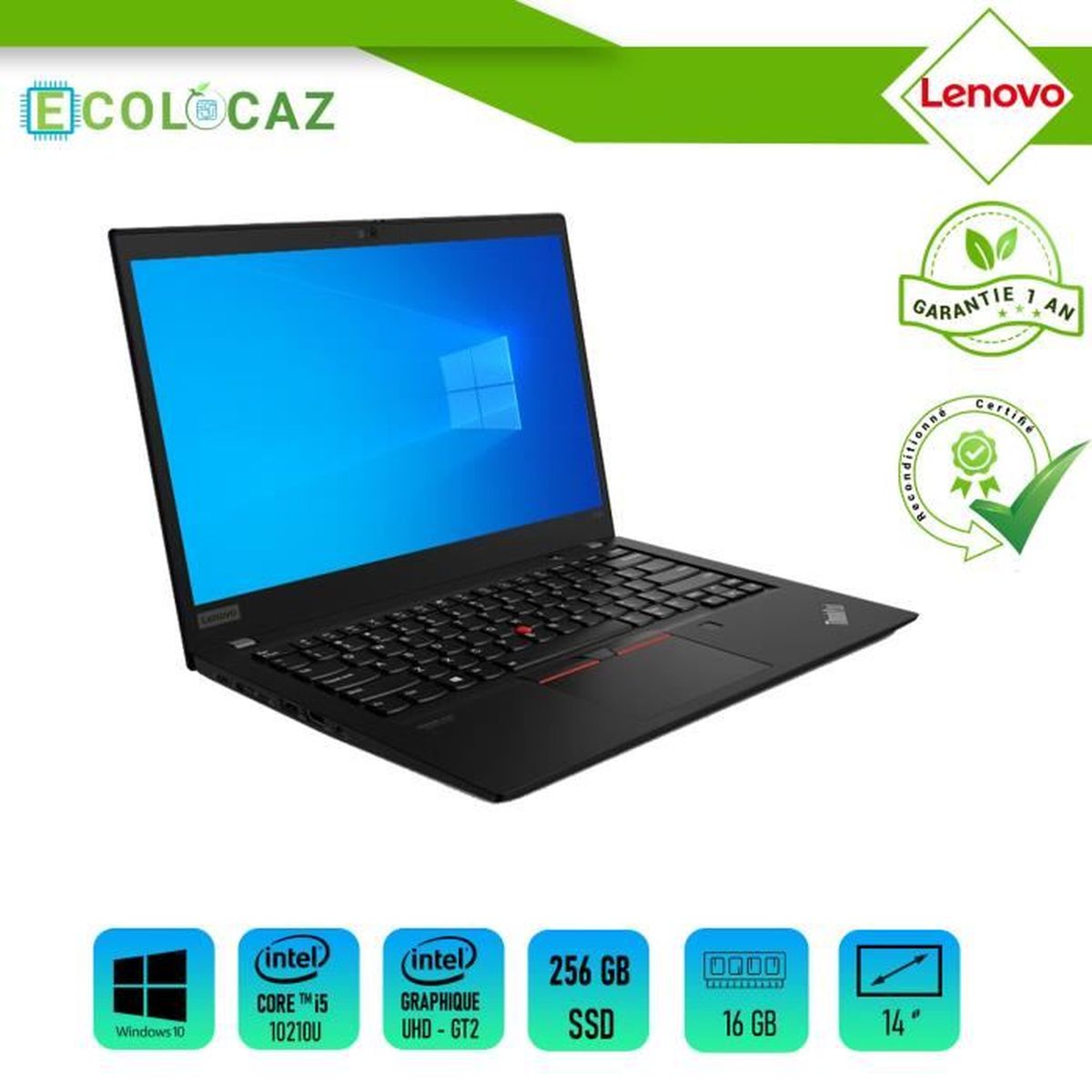 LENOVO ThinkPad T14s Gen 1 - Intel Core i5-10210U - 16 GB RAM- 256 GB ...