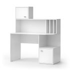 bureau Alwin, 115 x 55 cm avec 2 portes, Blanc, Vicco