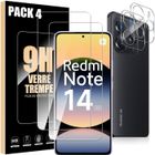 E.F.CONNECTION Verres Trempés - Xiaomi - Redmi Note 14 5G - Anti-Rayures - 2 Protections Ecran et Caméra - 9H