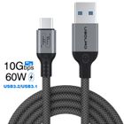 CHOUMICHA SAVEURS FRANCE AGRO USB 3.2 3.1 Gen2 10Gbps USB-A vers Type C câble USB-C câble de transfert de données 60W cordon de charge rapide 1m10Gbps 60W Grey