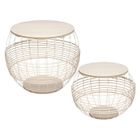 Set de 2 tables métal et rotin Juline Atmosphera