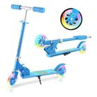 CAROMA Trottinette enfant - 2 Roues LED Lumière Hauteur Réglable Pliant ABEC-7 Enfants <135cm charge max 50kg-Bleu