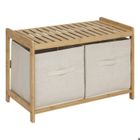 5 FIVE SIMPLY SMART 5five - banc de rangement "tidy box" avec 2 paniers en bambou marron 66,8x35cm