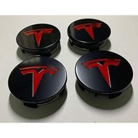 4 Pièces 56mm Auto Cache Moyeux Capuchons De Centre pour Tesla Model 3, Jante Centre D'emblème Accessoires de Logo D'emblème de