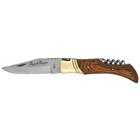 Couteau - LAGUIOLE BOUGNA - manche en bois marron - lame en acier inoxydable - 10cm de longueur de lame