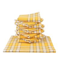 Lot Serviettes De Table Carreaux Vichy Normand Jaune Nelly - 50x50cm - Lot De 2 Ou 10