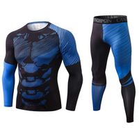 Vetement Sport T-Shirt et Pantalon 2 Pieces Ensemble Compression Séchage Rapide Pour Fitness Running