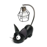 Veilleuse lampe de chevet chat - Creative - Lampe à poser - Résine + Métal - Blanc - 10cm x 17.5cm