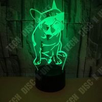 TD® Lampe veilleuse 3D en forme de chien coloré tactile avec commande distance-Vailleuse décorative hollograme pour chambre