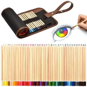 JEU DE COLORIAGE - DESSIN - POCHOIR Artina Ensemble de Crayons de Dessin Torino de 48 Pieces : Crayons de Couleurs dans Une Trousse Roll up - pour Dessin et Esquisse