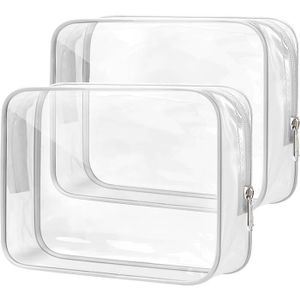 Trousse De Toilette Transparente, 20X20Cm Sac Voyage Avion, Sac À