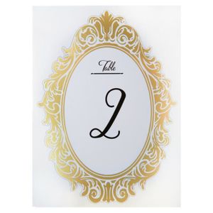 Marque table anniversaire Chiffre 9 OR - Marque table mariage pas