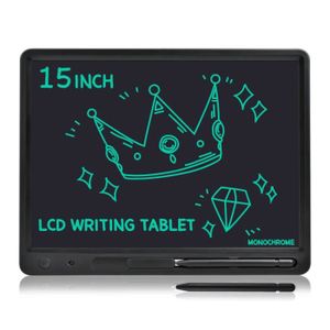 JEU D'APPRENTISSAGE Tablettes Graphiques,Grand écran LCD de 15 pouces,tablette d'écriture,Pad d'apprentissage,tableau de notes - Single Black