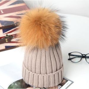 ENJOYFUR – Bonnet en vraie fourrure de vison pour femme, chapeau chaud et  luxueux, avec pompon en