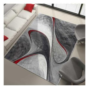unamourdetapis petit tapis rond moderne et design madila 100 x 100 cm rouge gris et noir cdiscount maison