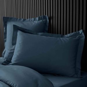 TAIE D'OREILLER Taie d'oreiller rectangle 50x70 cm - Percale 100% coton - Bleu nuit