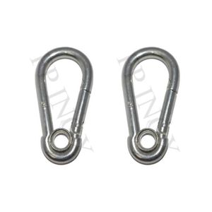 Lot de 2 Mousqueton oeil 8mm Ressort Asymétrique Longueur 80mm inox 316 Lot de 2 Mousqueton oeil 8mm Ressort Asymétrique Longueur 80mm inox 316