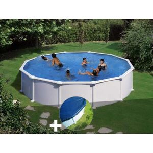 PISCINE Kit piscine acier blanc Gré Atlantis ronde 5,70 x 