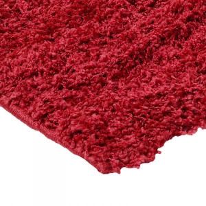 TAPIS DE COULOIR LOFT SHAGGY - Tapis à poils longs toucher laineux 160 x 230 cm Rouge
