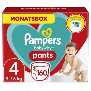 COUCHE PAMPERS Baby-Dry Pants Taille 4 , 9-15kg, 160 Couc