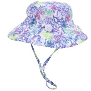 CHAPEAU - BOB Qiilu Chapeau de seau pour enfants Chapeau de plage réglable chapeau de seau unisexe bébé garçon fille en plein air enfants