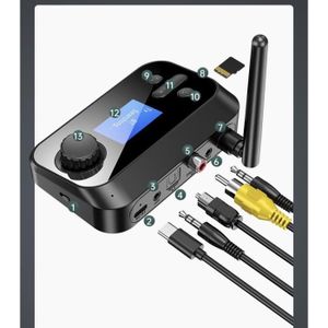 Acheter Bluetooth 5.0 récepteur émetteur FM stéréo AUX 3.5mm Jack RCA  optique sans fil mains libres appel NFC Bluetooth Audio adaptateur TV