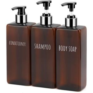 LTS FAFA Distributeurs de savon de salle de bain 500ml, pour Lotion  rechargeable, porte-shampoing et Gel douche, Portable, pour voyage,  bouteille à