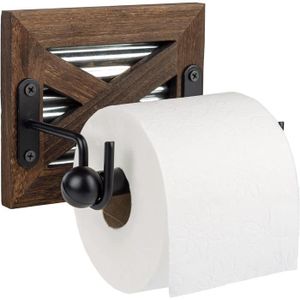 SERVITEUR WC Porte Papier Toilette Bois écologique adhésif- Por