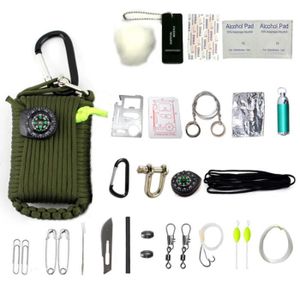 SHOP-STORY Noir Grenade de Survie kit de 21 Pi/èces avec Mousqueton
