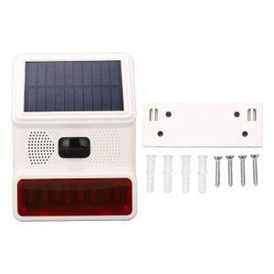 ALARME FACTICE RHO-Alarme solaire Détecteur de mouvement solaire sonore et lumineux, détecteur de mouvement solaire bricolage factice